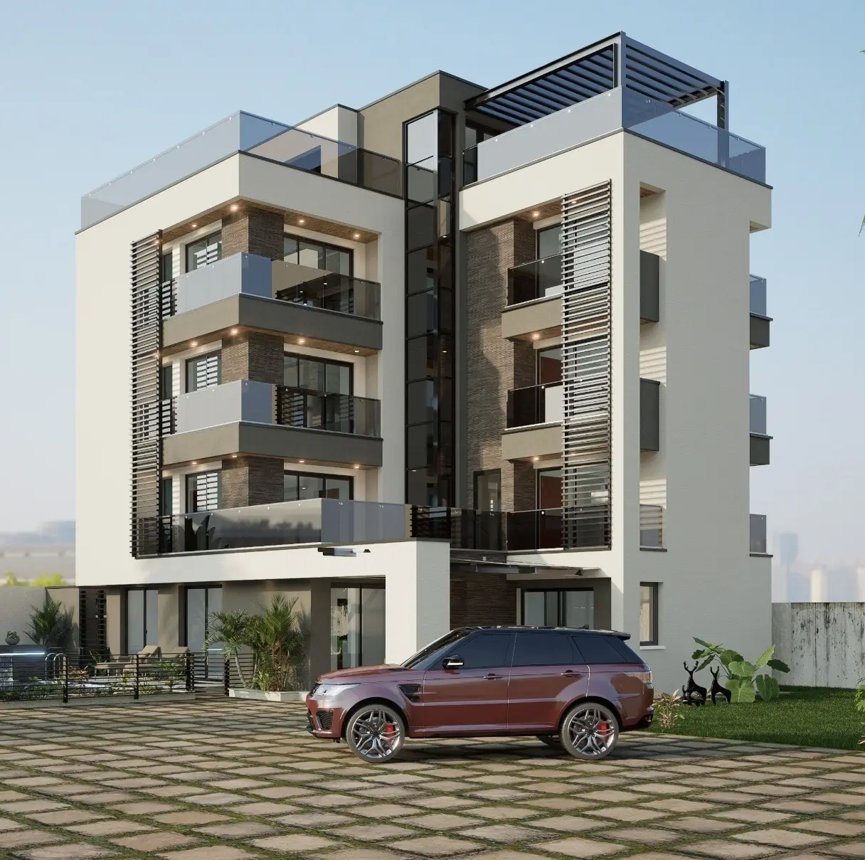 Rendu de l'immeuble d'appartements à Lubumbashi