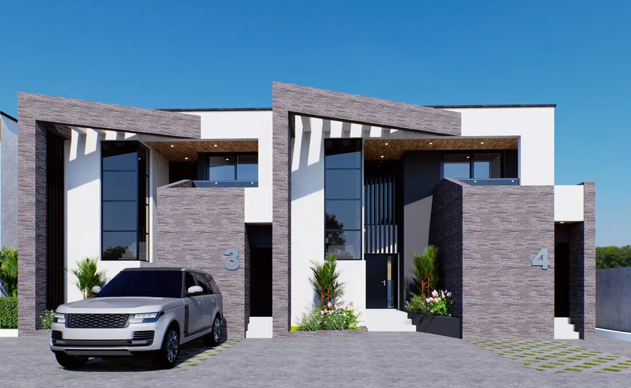Rendu des duplex jumelés à Lubumbashi
